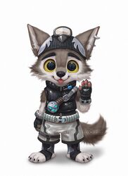  2023 anthro barefoot beanie belt big_eyes black_eyebrows black_eyes black_nose blep bottomwear canid canine canis chibi claws clothed clothing detailed ear_piercing ear_ring epic_games eyebrows feet fluffy fluffy_tail fortnite fur gesture gloves grey_body grey_ears grey_fur grey_tail handwear happy hat headgear headwear long_tail looking_at_viewer male mammal multicolored_body multicolored_ears multicolored_fur o_o pawpads paws piercing pink_pawpads pink_paws pink_tongue portrait pose raised_arm realistic_lighting realistic_shading ring_piercing shadow shorts silverfox5213 simple_background smile smiling_at_viewer solo standing tail text toe_claws tongue tongue_out toony topwear url vest watermark waving waving_at_viewer wendell_(fortnite) white_background white_body white_ears white_fur wide_eyed wolf yellow_sclera 