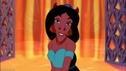  anthro black_hair disney disney&#039;s_aladdin disney_princess edited_screencap equid equine female hair horse hulksmash31 hulksmash31_(artist) jewelry mammal princess_jasmine_(disney) smile solo third-party_edit transformation 