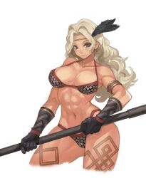  abs amazon amazon_(dragon&#039;s_crown) axe blonde_hair dragon&#039;s_crown tatoo tattoo vanillaware weapon 