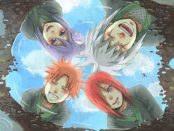  821seki blue_eyes blue_hair blush cloud fishnets flower grey_eyes grin japanese_clothes jiraiya kimono konan long_hair makeup multiple_boys nagato nagato_(naruto) naruto naruto_shippuuden orange_hair pixiv_thumbnail puddle red_hair reflection resized rinnegan short_hair sky skyrnartist_request smile source_request spiked_hair teenage water white_hair yahiko yahiko_(naruto) 