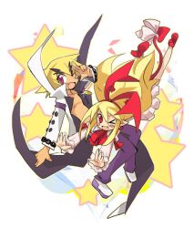  axel_(disgaea) blonde_hair disgaea disgaea_2 flonne flonne_(fallen_angel) high_heels makai_senki_disgaea_2 star stars tail wink 