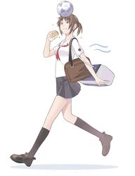  bad_id bad_pixiv_id bag ball crumbs eating female food humming kibina_high_school_uniform kimi_kiss kneehighs playing_sports running sakino_asuka school_uniform serafuku shoes soccer soccer_ball socks solo tango_(soccer_ball) yasuda_suzuhito 