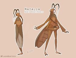  4_arms antennae_(anatomy) anthro arthropod female flashquatsch insects multi_arm multi_limb natalia_(flashquatsch) proboscis_(anatomy) scientific_name simple_background solo 