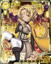  alicia_rue animal_ears bad_source bell blonde_hair breasts brown_eyes card_(medium) cat_ears cat_tail collar female finger_to_mouth hair_ornament medium_breasts neck_bell official_art short_hair sitting slit_pupils smile solo star_(symbol) sword_art_online sword_art_online:_code_register tail thighhighs white_thighhighs 