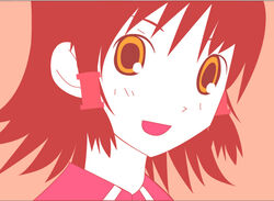  :d bad_id bad_pixiv_id commentary_request female flat_color looking_at_viewer open_mouth parody photoshop_(medium) portrait quiz_magic_academy red_hair ruquia sayonara_zetsubou_sensei short_hair simple_background smile solo style_parody tareme tsuna yellow_eyes 