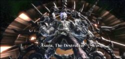  asura asura&#039;s_wrath asura_(asura&#039;s_wrath) asura_the_destructor_(asura&#039;s_wrath) capcom clenched_fists cyber_connect_2 epic giant god halo ki multiple_arms screenshot space spoilers 