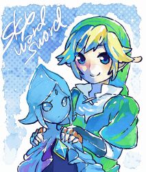  1boy blonde_hair blue_eyes female fi hat link pixiv_thumbnail pointy_ears resized skyward_sword the_legend_of_zelda the_legend_of_zelda:_skyward_sword ukata 