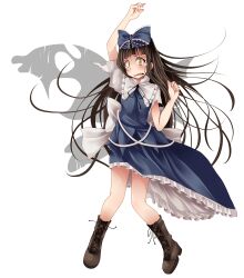  boots bow brown_hair cross-laced_footwear female female hairbow lace-up_boots long_hair s-syogo solo star_sapphire tears torn_wings touhou wings yellow_eyes 