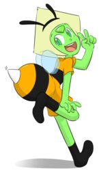  2016 alien alien_humanoid alpha_channel animal_humanoid arthropod bee bee_costume cartoon_network clothing costume cubic-watermelon digital_media_(artwork) female gem_(species) happy hi_res humanoid hymenopteran insects looking_back monster_girl_(genre) open_mouth peridot_(gem_species) peridot_(steven_universe) simple_background smile solo steven_universe wide_eyed wings 