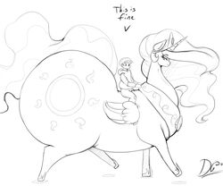  6:5 alicorn ass big_butt clothed clothing crown duo english_text equid equine female feral friendship_is_magic hasbro headgear hi_res hoodie horn huge_butt human hyper hyper_butt larger_female looking_back male mammal monochrome my_little_pony mythological_creature mythological_equine mythology princess_celestia_(mlp) riding size_difference smaller_male text thelunarmoon topwear wings 