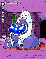  animated anthro big_breasts boss_monster bovid breasts breathing caprine chubby_female closed_eyes clothing dress fangs female horn kneeling long_ears mammal resting sitting solo teeth th3gadfly toriel undertale undertale_(series) wide_hips 