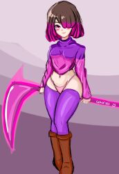  ass bete_noire big_ass big_legs breasts camila_cuevas girl gohsf503 legs panties pink_eyes pink_hair sex tagme_(artist) thighs tshirt undertale younger_female 