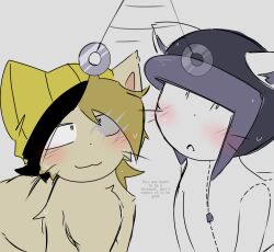  2boys bandana blush bruh catified climber duo felid feline felis feral feral_only fur helmet hypnosis karl_(law_of_talos) male male_only mind_control open_mouth shitpost sweat what white_body yellow_bandanna yellow_fur zoophilia 