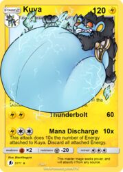  anthro belly belly_expansion belly_inflation big_belly black_mane blackfoxguts blue_belly blue_body blue_fur card card_template crystal electricity electrogenesis english_text expansion fur generation_4_pokemon inflation kuya_(luxray) looking_at_belly luxio luxray magic male mane nintendo obese obese_anthro obese_male overweight overweight_anthro overweight_male pokemon pokemon_(species) pokemon_card red_nose red_sclera sharp_teeth solo teeth text trading_card trading_card_template yellow_eyes 