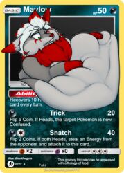  ambiguous_gender belly big_belly blackfoxguts card card_template chubby_cheeks english_text feral forepaw_on_stomach fur generation_5_pokemon generation_8_pokemon green_eyes grey_body grey_fur hair hand_on_belly hands_on_belly highlights_(coloring) hisuian_form hisuian_zorua huge_belly hyper hyper_belly male_(lore) maylow_(maylowfox) morbidly_obese morbidly_obese_feral motion_lines neck_tuft nintendo obese obese_feral one_eye_closed overweight overweight_feral pokemon pokemon_(species) pokemon_card red_paws regional_form_(pokemon) solo teeth text trading_card trading_card_template tuft white_hair zorua 