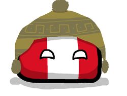  2017 4:3 ambiguous_gender animate_inanimate aratharmx ball chullo clothing countryballs empty_eyes happy hat headgear headwear looking_at_viewer not_furry peru peruball simple_background solo sphere_creature 