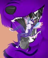  anthro canid canine canis cyber_(disambiguation) digital_media_(artwork) domestic_dog dragon duo extreme_size_difference fangs feathered_wings feathers female happy helensan hi_res imminent_vore male male/female mammal mouth_shot mythological_creature mythological_scalie mythology open_mouth partially_inside scalie shaded size_difference tail teeth throat tongue vore willing_prey wings 