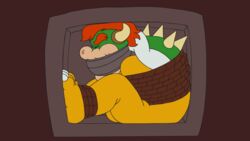  16:9 animated ankles_tied anthro bondage bondage bondagefanart bound bowser brown_background captured claustrophobia claws closed_eyes crate digital_media_(artwork) fur hair hands_tied horn koopa loop male mario_bros muscular muscular_anthro muscular_male nintendo orange_body orange_fur red_hair restraints rope rope_bondage scalie shell short_playtime simple_background solo spiked_shell spikes spikes_(anatomy) submissive submissive_male trapped widescreen 