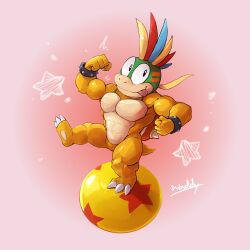  abs absurd_res anthro balancing ball biceps big_muscles bracelet claws finger_claws flexing flexing_bicep hi_res huge_muscles jewelry koopa koopaling lemmy_koopa male mario_bros mohawk muscular muscular_anthro muscular_male muscular_thighs nintendo pecs scalie shell simple_background solo spiked_bracelet spiked_shell spikes spikes_(anatomy) toe_claws tongue tongue_out waddledox 