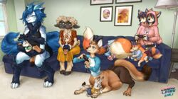  2_heads 4_arms anthro bovid breasts canid canid_taur canine canine_taur caprine claws cloven_hooves dicephalic_twins digitigrade dipstick_ears dipstick_tail dixie_seterdahl ear_markings female fox fox_taur furgonomics group gynomorph_(lore) hanging_out hooved_digitigrade hooved_toes hooves inner_ear_fluff katalina_molathi kitrysha_finign larru-larru mammal mammal_taur markings mindy_blaese multi_arm multi_head multi_limb multicolored_ears multifur pregnant pregnant_taur sheep slice_of_life tail tail_markings taur taur_lower_pregnancy toe_claws tuft unguligrade young 