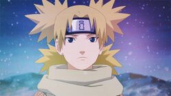  animated animated blonde_hair face female female fishnets forehead_protector headband looking_at_viewer lowres naruto ninja quad_tails serious snow solo sunagakure_symbol temari 