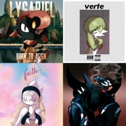  1:1 absurd_res asher_(lampette) avian avianoid bird birds_in_the_trap_sing_mcknight blonde_hair born_to_die cloak clothing columbid cover dinosaur dove dress dromaeosaurid ear_piercing ear_ring extinct fan_character female frank_ocean garchomp gardevoir generation_2_pokemon generation_3_pokemon generation_4_pokemon group hair hi_res humanoid lampette lana_del_rey lover_(taylor_swift_album) lysariel_(lampette) male mammal mustelid nintendo noor_(lampette) parental_advisory parental_advisory_sticker piercing pokemon pokemon_(species) prehistoric_species reptile ring_piercing scalie taylor_swift theropod togetic travis_scott twig_(lampette) weavile zafira_(lampette) 