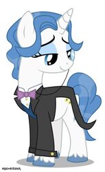  black_tie_(suit) bow_(feature) bow_tie clothed clothing dragonchaser_(artist) equid equine eyewear fancypants_(mlp) female feral friendship_is_magic hasbro horn mammal monocle my_little_pony mythological_creature mythological_equine mythology rule_63 simple_background solo suit unicorn white_background 