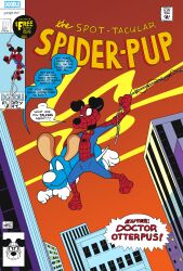  absurd_res beagle canid canine canis clothing comic_book dalmatian dog-pool domestic_dog doodledoggy floppy_ears hi_res hunting_dog latex mammal marvel scent_hound spandex spider-man_(series) superhero superhero_costume tight_clothing toony 