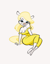  animaniacs anthro ass barefoot bedroom_eyes big_breasts big_butt blonde_hair breasts cleavage clothed clothing dress feet female hair hi_res looking_at_viewer mammal minerva_mink mink mustelid musteline narrowed_eyes seductive sitting smile smiling_at_viewer solo stanmort thick_thighs toes true_musteline warner_brothers wide_hips yellow_clothing yellow_dress 