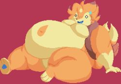  anthro ass belly big_belly big_butt digital_media_(artwork) enkah floatzel generation_4_pokemon hair hi_res male mammal moobs nintendo nude obese obese_anthro obese_male orange_body overweight overweight_anthro overweight_male pokemon pokemon_(species) simple_background smile solo tail thick_thighs wide_hips 