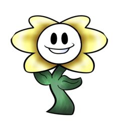  alpha_channel ambiguous_gender elemental_creature flora_fauna flower flower_creature flowey_the_flower looking_at_viewer monster not_furry plant smile solo undertale undertale_(series) winterfloof yellow_petals 