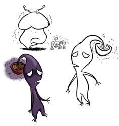  ambiguous_gender beast_(pikmin) elemental_creature flora_fauna fungus gas group line_art mushroom mushroom_cap mushroom_pikmin nintendo pikmin pikmin_(species) pinyaps plant puffstool purple_body sad simple_background white_background 