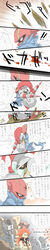  10+panels 1boy absurdres accelgor adeku_(pokemon) commentary_request escavalier flying gen_5_pokemon heart highres long_hair long_image looking_at_viewer male_focus poke_ball poke_ball_(generic) pokemon pokemon_(game) pokemon_bw rcg742 red_hair rock spiked_hair tall_image tied_hair translation_request vanilluxe volcarona 