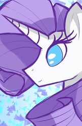  absurd_res blue_eyes equid equine eyelashes female feral flamevulture17 friendship_is_magic hair hasbro hi_res horn mammal my_little_pony mythological_creature mythological_equine mythology purple_hair rarity_(mlp) sharp_horn simple_background smile solo unicorn 