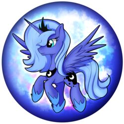  1:1 absurd_res alicorn alpha_channel blue_body blue_eyes blue_feathers blue_fur blue_hair cutie_mark equid equine feathered_wings feathers female feral flamevulture17 flying friendship_is_magic fur hair hasbro hi_res hooves horn mammal my_little_pony mythological_creature mythological_equine mythology orb princess_luna_(mlp) smile solo wings 