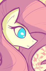  absurd_res blue_eyes bust_portrait equid eyelashes female feral flamevulture17 fluttershy_(mlp) friendship_is_magic hair hasbro hi_res long_hair mammal my_little_pony pink_hair portrait simple_background smile solo yellow_body 