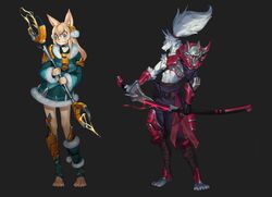  anthro canid canine canis duo ear_piercing ear_ring female league_of_legends lux_(lol) male male/female mammal piercing procyonid raccoon ring_piercing riot_games tencent wolf yasuo_(lol) 