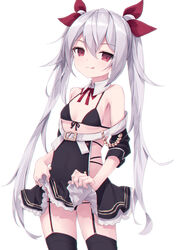  :q azur_lane bad_id bad_pixiv_id bare_shoulders bikini bikini_top_only black_bikini black_dress black_panties black_sleeves black_thighhighs bow breasts closed_mouth clothes_lift collar commentary_request detached_collar detached_sleeves dress dress_lift female frilled_dress frills front-tie_bikini_top front-tie_top garter_straps grey_hair hair_between_eyes hair_ribbon lifting_own_clothes long_hair long_sleeves looking_at_viewer oueo panties pantyshot red_bow red_eyes red_ribbon ribbon simple_background small_breasts smile solo standing string_panties swimsuit thighhighs tongue tongue_out twintails underwear vampire_(azur_lane) very_long_hair white_background white_collar wing_collar 