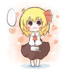  ascot bad_id bad_pixiv_id barefoot blush chibi female heart oerba_yun_fang rumia saliva solo south114 touhou weights 