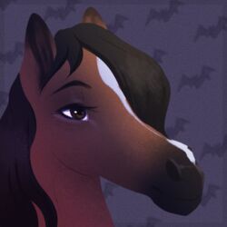  1:1 2022 ambiguous_gender brown_body brown_eyes brown_hair brown_mane digital_media_(artwork) equid equine facial_markings fluffymare galaxy_(alisian) hair head_markings horse icon looking_away low_res mammal mane markings portrait smile solo 