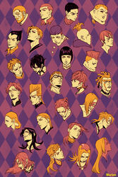  6+boys bad_id bad_pixiv_id beard black_sclera bob_cut bruno_bucciarati carne_(jojo) choker cioccolata clenched_teeth colored_sclera dark_skin diavolo earrings everyone eyepatch facepaint facial_hair female formaggio gelato ghiaccio giorno_giovanna guido_mista hair_down highres illuso jean_pierre_polnareff jewelry jojo_no_kimyou_na_bouken leone_abbacchio lipstick long_hair luca_(jojo) makeup mario_zucchero marion-ville melone moustache multiple_boys narancia_ghirga no_headwear open_mouth pannacotta_fugo pericolo pesci pink_hair polka_dot_hair polpo prosciutto risotto_nero sale_(jojo) secco short_hair smile sorbet squalo tears teeth tiziano trish_una turtleneck vento_aureo vinegar_doppio 