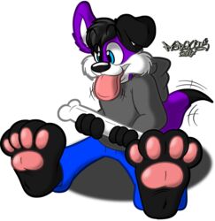  alpha_channel anthro big_feet bone canid canine canis clothing domestic_dog elkhound feet floppy_ears hi_res hoodie male mammal marquis2007 pawalo pawpads paws solo spitz tail tail_motion tailwag tongue tongue_out topwear 