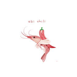  black_eyes chai_(drawingchisanne) chili_pepper commentary_request no_humans original profile shrimp simple_background white_background you&#039;re_doing_it_wrong 