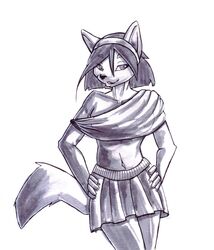  anthro canid canine clothed clothing diaminerre fox hi_res mammal pose smile solo 