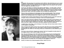 1997 4:3 black_and_white comic doug_winger english_text eyewear facial_hair first_page glasses human human_only male mammal monochrome moustache not_furry photography_(artwork) real solo text wall_of_text