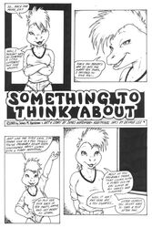 2003 anthro artist_name comic commentary conjoined_speech_bubble copyright_symbol dated desiree_(jmh) desiree_lee dialogue english_text female first_page greyscale james_m_hardiman lizard marker_(artwork) meta mixed_media monochrome pen_(artwork) rant reptile scalie solo speech_bubble symbol talking_to_viewer text title traditional_media_(artwork) year