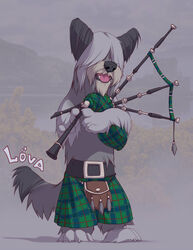 2011 anthro bagpipes biped canid canine canis cel_shading clothed clothing digital_media_(artwork) domestic_dog front_view holding_musical_instrument holding_object hunting_dog kilt male mammal musical_instrument pattern_clothing photo_background photography_(artwork) plaid plaid_clothing scottish_terrier shaded solo sporran standing tartan_bottomwear terrier topless wind_instrument wolfy-nail woodwind_instrument