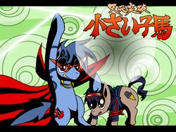 alternate_species atlur crossover cutie_mark duo equid equine feral flame_markings friendship_is_magic hasbro horse kamina_(gurren_lagann) male mammal markings my_little_pony parody ponification pony quadruped simon_(gurren_lagann) skull_(marking) tail tengen_toppa_gurren_lagann