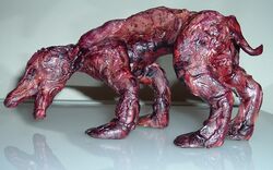 ambiguous_gender canid canine canis creepy domestic_dog exposed_muscle eyeless feral flesh_creature grandfathered_content groaner_(silent_hill) grotesque konami mammal model monster nightmare_fuel photography_(artwork) sculpture silent_hill solo statue undead what yamallow