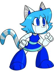  2016 3_toes 5_fingers :3 alpha_channel anthro belt biped black_eyebrows blue_belt blue_clothing blue_dress blue_eyes blue_feet blue_hair blue_inner_ear blue_nose blue_pupils blue_stripes breasts clothed clothed_anthro clothed_female clothing colored corrugated_arms corrugated_ears corrugation digital_drawing_(artwork) digital_media_(artwork) domestic_cat dress eye_through_hair eyebrow_through_hair eyebrows eyelashes feet felid feline felis female female_anthro fingers glistening glistening_belt glistening_hair glistening_legs hair kabula_(artist) machine mammal markings neon_blue_(kabula) prick_ears pupils robot shaded simple_background simple_shading solo standing striped_markings striped_tail stripes tail tail_markings toes topwear translucent translucent_hair transparent_background white_body white_ears white_tail 